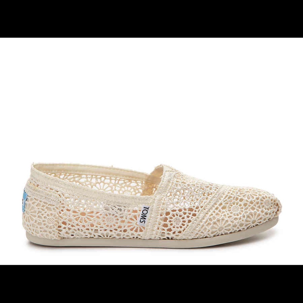 Toms Cream Crochet Slip On